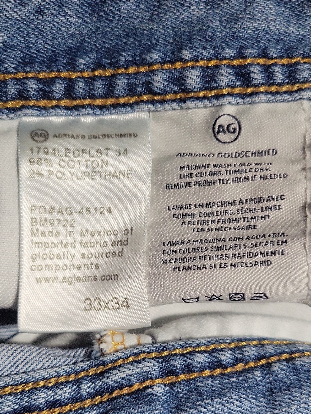 Adriano Goldschmied | #1794 Everett Slim Straight Jeans Light Wash Classic 33x34 - Picture 7 of 7
